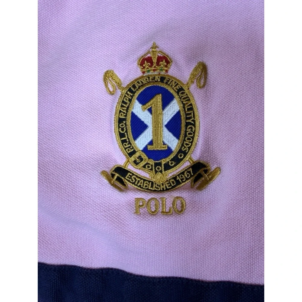 Polo Ralph Lauren Custom Slim Fit Polo Shirt Women's M Pink Big Pony Rugby USA
